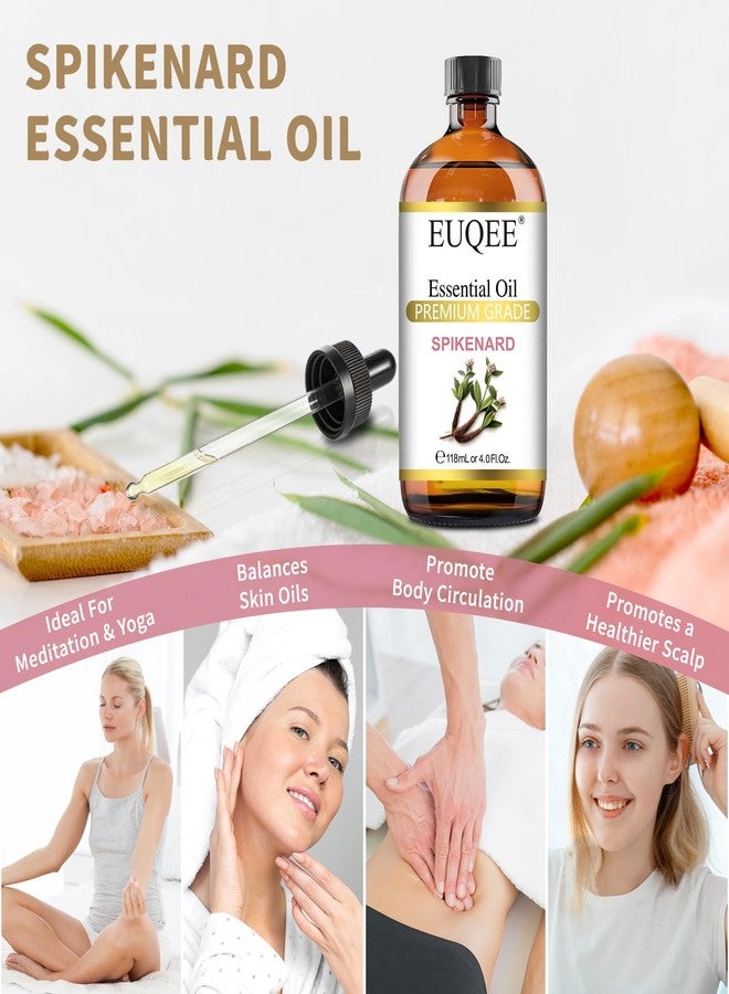 EUQEE Spikenard Essential Oil 118ml/4Fl Oz Pure Spikenard Oil Premium Essential Oil with Glass Dropper Great for Yoga, Meditation, Massage, Diffuser, DIY Soap, Candle Making, Aromatherapy, Sleep - Image 3